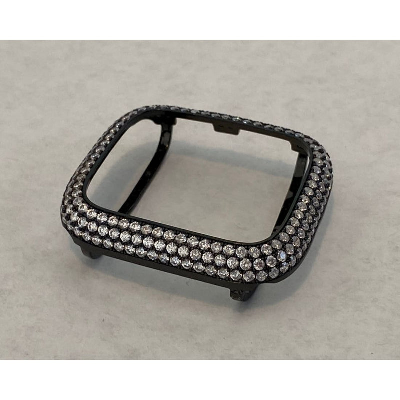 Series 1-8 Apple Watch Band Black 41mm 45mm & or Lab Diamond Bezel Cover 38mm 40mm 42mm 44mm Iwatch Case