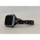 Series 1-8 Apple Watch Band Black Swarovski Crystals & or Lab Diamond Bezel Cover 38mm 40mm 41mm 42mm 44mm 45mm Iwatch Bling