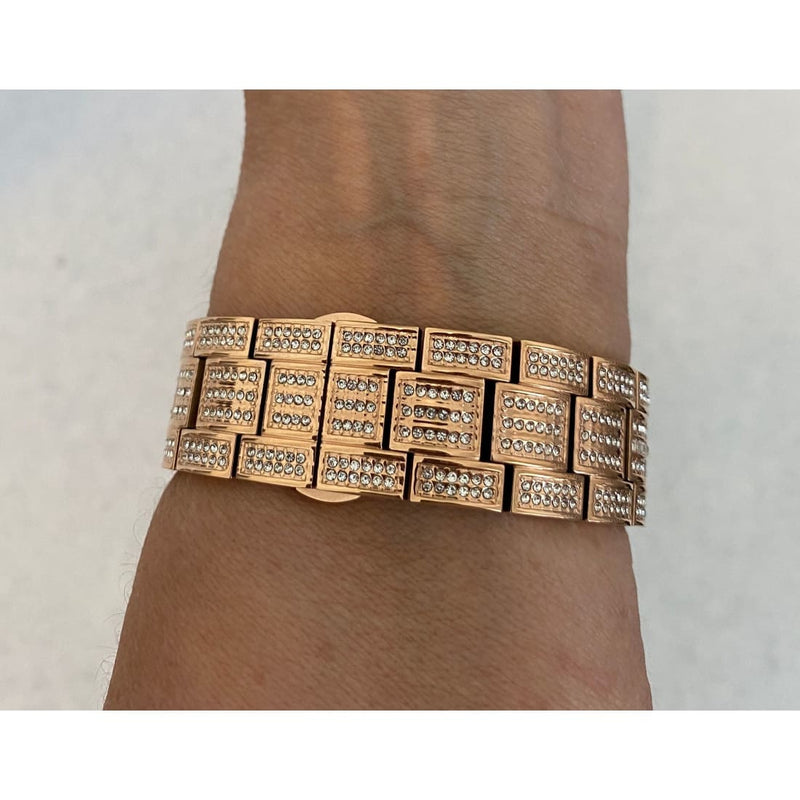Series 1-8 Apple Watch Band Rose Gold Swarovski Crystals & or Lab Diamond Bezel Cover Iwatch 38mm 40mm 41mm 42mm 44mm 45mm