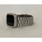 Series 1-8 Apple Watch Band Silver Stainless Steel & or Lab Diamond Bezel Case Smartwatch Bumper Bling 38mm 40mm 41mm 42mm 44mm 45mm