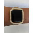 Series 1-8 Gold Apple Watch Bezel Cover Lab Diamond Bezel Cover Smartwatch Bumper Bling 38mm-45mm