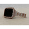 Series 1-8 Swarovski Crystal Apple Watch Band Rose Gold & or Lab Diamond Bezel Cover 41mm 45mm Smartwatch Bumper Bling Series 8