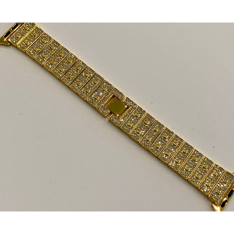 Series 2-8 Apple Watch Band 38mm-45mm Yellow Gold Swarovski Crystals & or Apple Watch Case Cover Bling Smartwatch Bumper