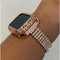 Series 2-8 Apple Watch Band Women Rose Gold Swarovski Crystals & or Lab Diamond Bezel Cover 38mm 40mm 41mm 42mm 44mm 45mm Smartwatch Bumper