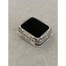 Series 2-8 Silver Apple Watch Bezel Cover Bumper 41mm 45mm Swarovski Crystals for Smartwatch Bling 40mm 44mm