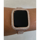 Series 7-8 Apple Watch Band Rose Gold 41mm 45mm Swarovski Crystals & or Lab Diamond Bezel Cover Smartwatch Bumper 38 40 42 44mm
