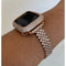 Series 7-8 Apple Watch Band Rose Gold 41mm 45mm Swarovski Crystals & or Lab Diamond Bezel Cover Smartwatch Bumper 38 40 42 44mm