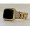Series 7-8 Custom Crystal Apple Watch Band Gold 41mm 45mm Bling & or Lab Diamond Bezel Case Cover for Smartwatch