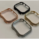 Series 7-8 Rose Gold Apple Watch Bezel Case Cover 41mm 45mm Swarovski Crystals Smartwatch Bumper Bling Final Sale