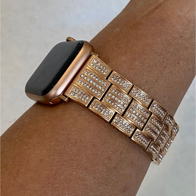 iWatch Candy Series 7 8 Swarovski Crystal Apple Watch Band 44mm Series 4 5 6 se Silver