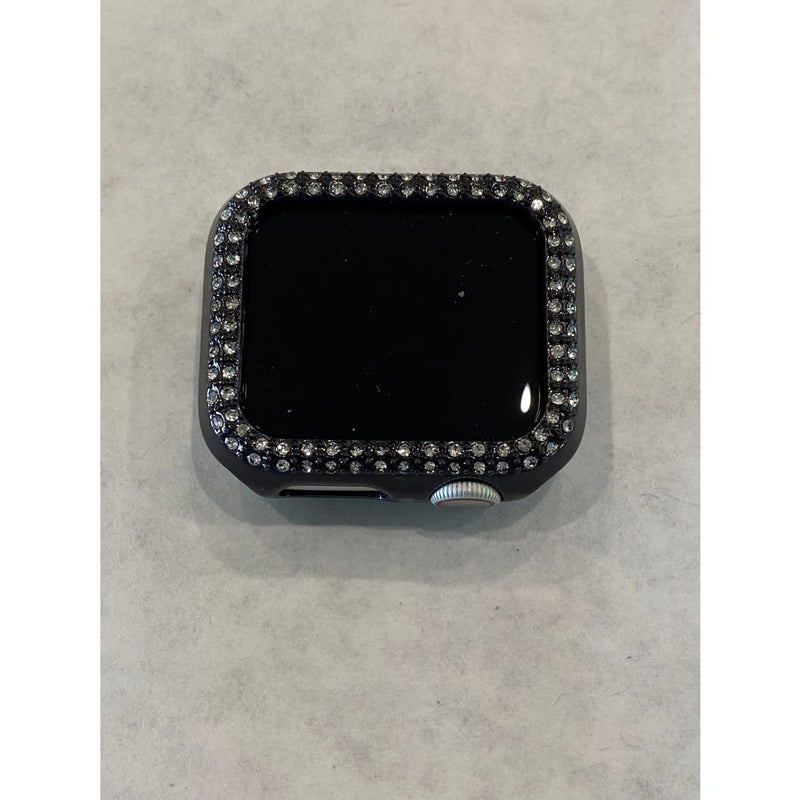 Series 7 Black Apple Watch Cover Bezel Iwatch Case Swarovski Crystal Faceplate Series 6 All Sizes
