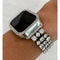Series 7 White Gold Apple Watch Band 41mm 45mm Swarovski Crystals & or Silver Apple Watch Case Cover Bumper Bling