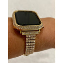 Series 8 Apple Watch Band 41mm 45mm Gold & or Swarovski Crystal Bezel Case Cover Bumper Bling