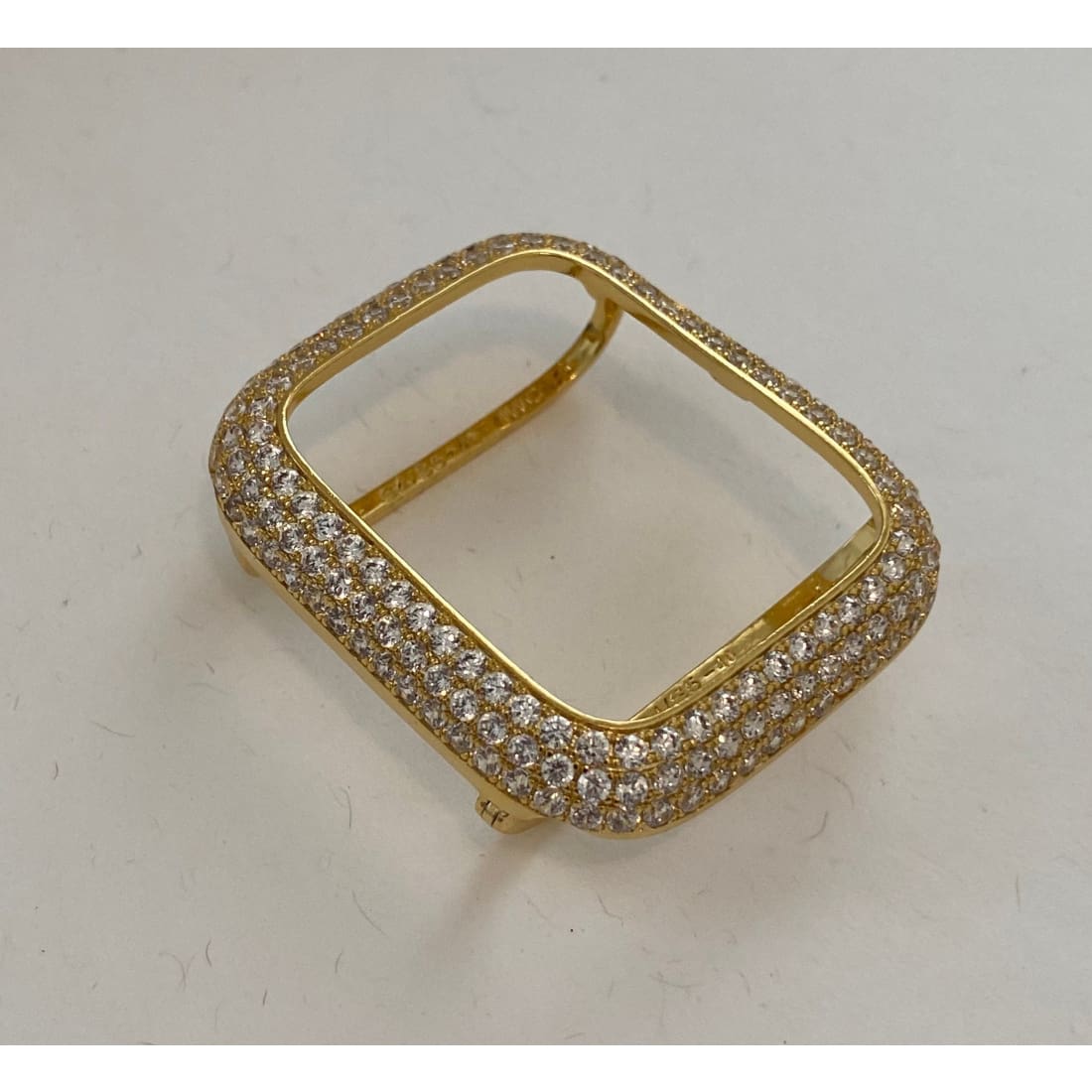 Series 8 Gold Apple Watch Band Women 38 40 41 42 44 45mm Crystal & or Pave Lab Diamond Bezel Cover Smartwatch Bling