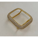 Series 8 Gold Apple Watch Band Women 38 40 41 42 44 45mm Crystal & or Pave Lab Diamond Bezel Cover Smartwatch Bling