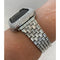 Silver Apple Watch Band Swarovski Crystal Baguettes 38mm 40mm 41mm 42mm 44mm 45mm & or Pave Lab Diamond Bezel Cover 41mm 45mm Series 7