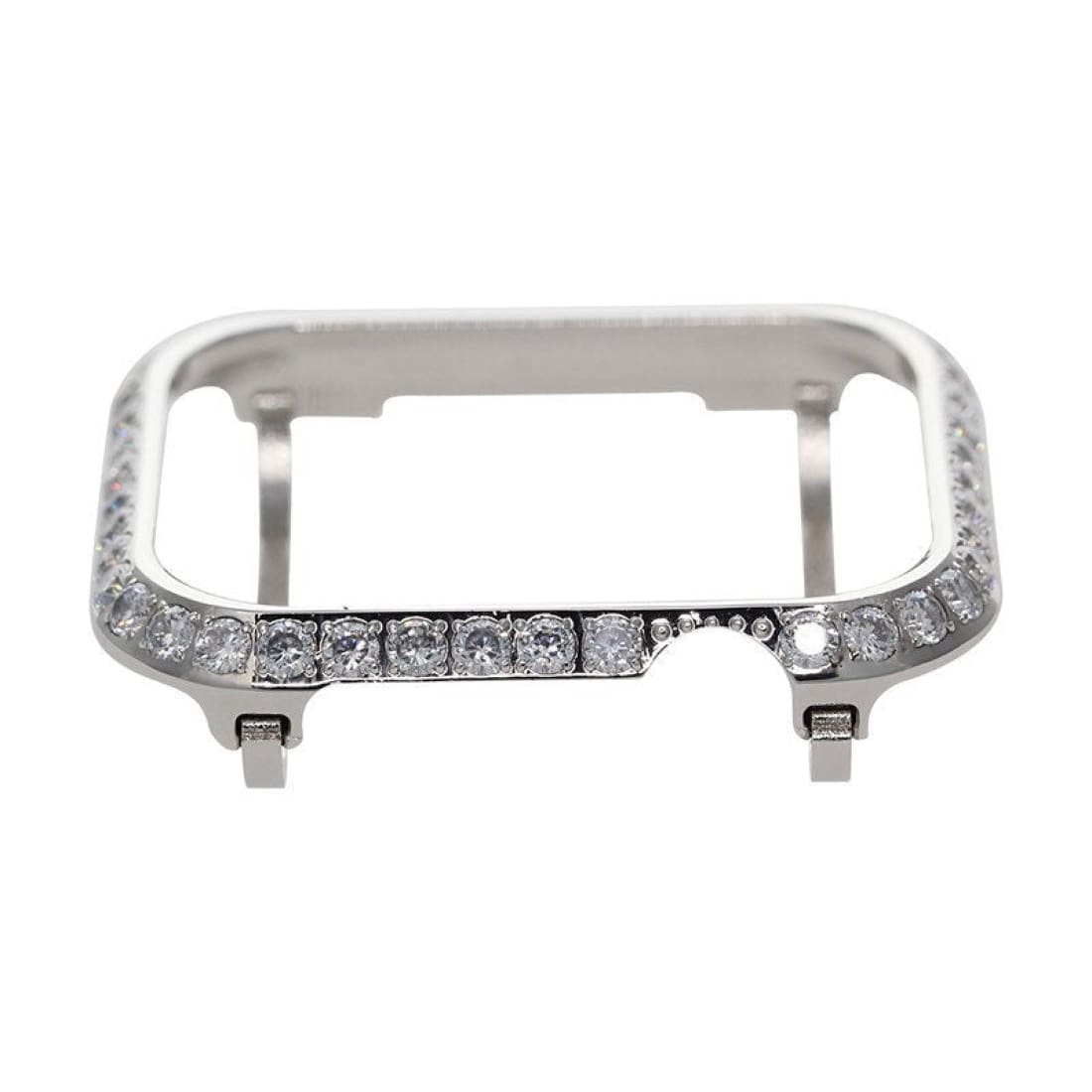 Silver Apple Watch Bezel Metal 3mm Lab Diamond Crystal Iwatch Band Bling 38mm 40mm 42mm 44mm Series 1,2,3,4,5,6,SE