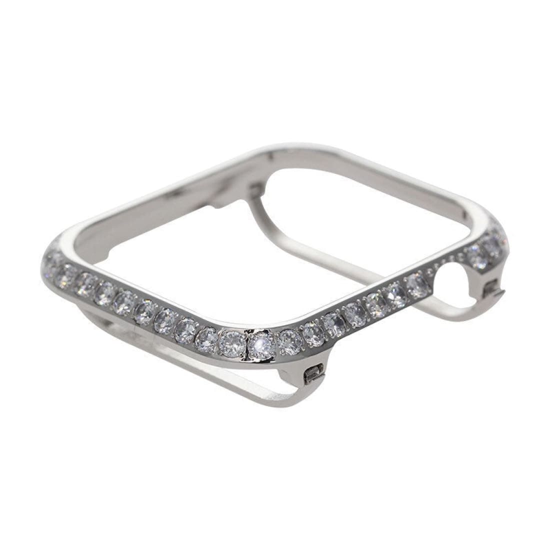 Silver Apple Watch Bezel Metal 3mm Lab Diamond Crystal Iwatch Band Bling 38mm 40mm 42mm 44mm Series 1,2,3,4,5,6,SE