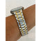 Two Tone Apple Watch Band 38mm 40mm 41mm 42mm 44mm 45mm Stainless Steel Ultra Thin & or Lab Diamond Bezel Cover Bling