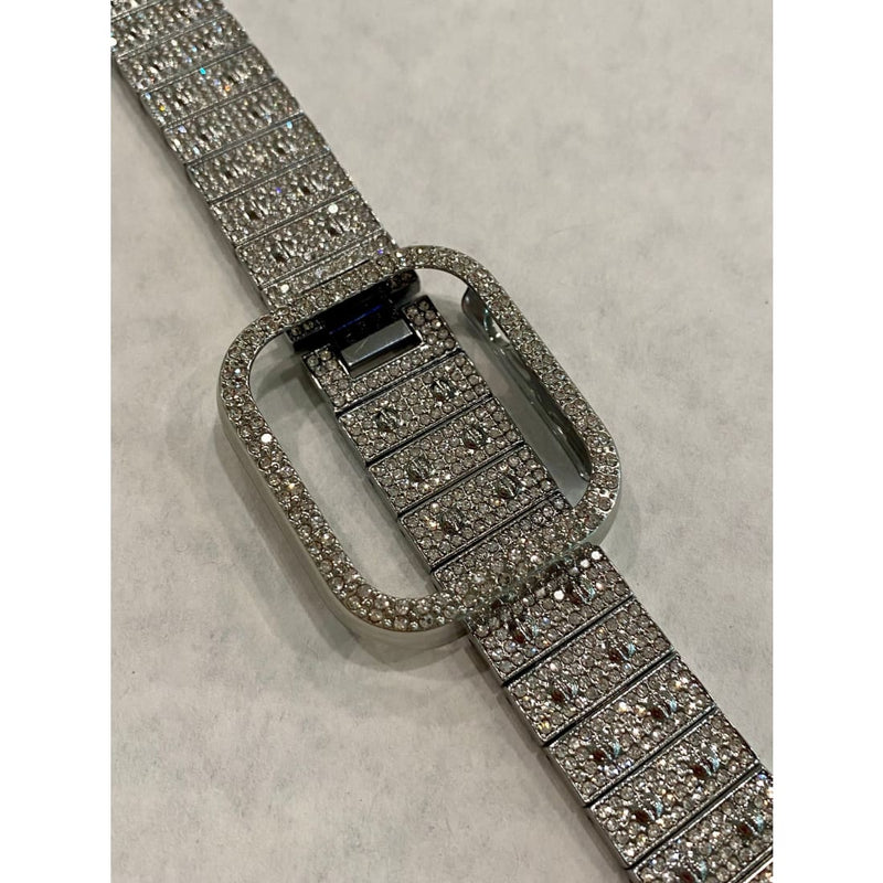 Ultra 49mm Apple Watch Band 41mm 45mm Swarovski Crystals & or Silver Apple Watch Case Cover Bumper Bling 38mm-45mm Smartwatch Bumper