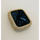 Watch Band Gold Mens or Women's Style & or Lab Diamonds Bezel Cover Iwatch Series 38mm-45mm Series 1-7