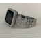 White Gold Apple Watch Band Silver Woman Princess Stones Apple Watch Bezel Cover Lab Diamonds 38mm 40mm 41mm 42mm 44mm 45mm